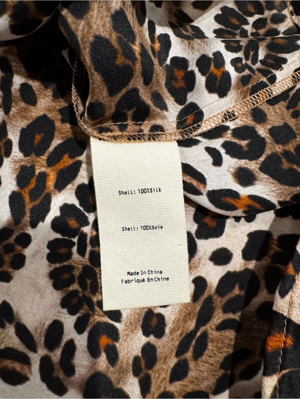 L’Agence Tyler Silk Leopard Print Long-Sleeve Blouse - Brown size M - Picture 8 of 12